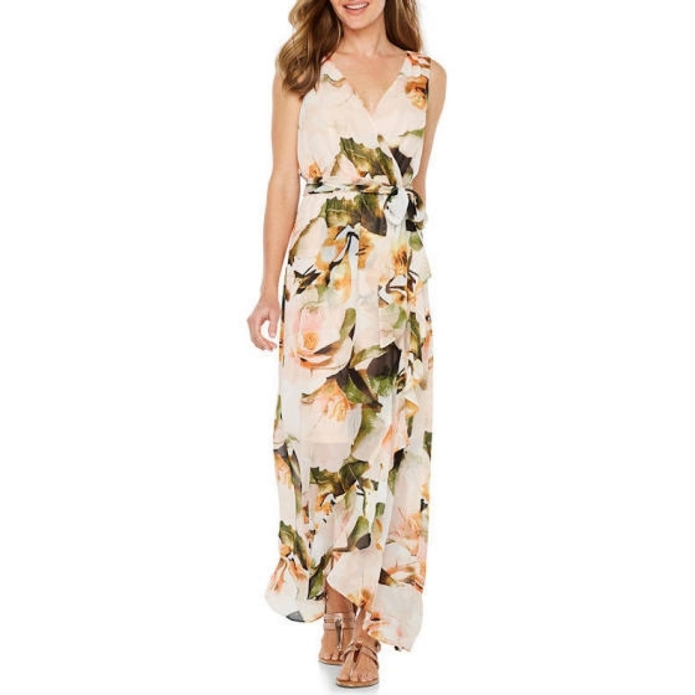 Melrose peach/pink floral maxi dress